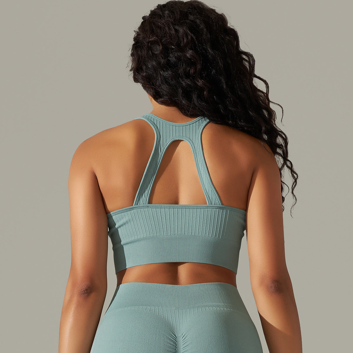 Seamless Knitted Solid Color Thread Yoga Clothes null