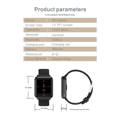 Q9 Smart Watch IP67 Heart Rate Bluetooth Fitness Smartwat