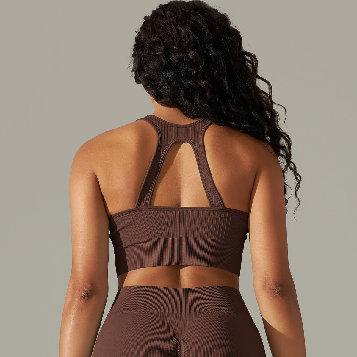 Seamless Knitted Solid Color Thread Yoga Clothes