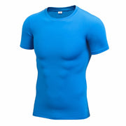 Men's Pro Compression Shirts, Quick Dry Sweating, Round Neck Short Sleeved T-shirt. - Reem’s Fitness Store
