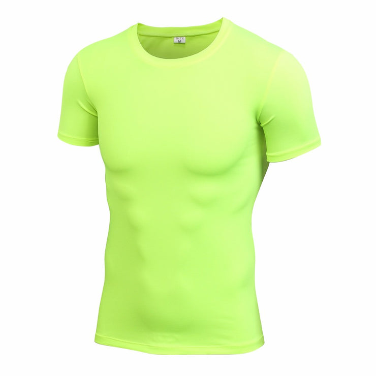 Men's Pro Compression Shirts, Quick Dry Sweating, Round Neck Short Sleeved T-shirt. - Reem’s Fitness Store