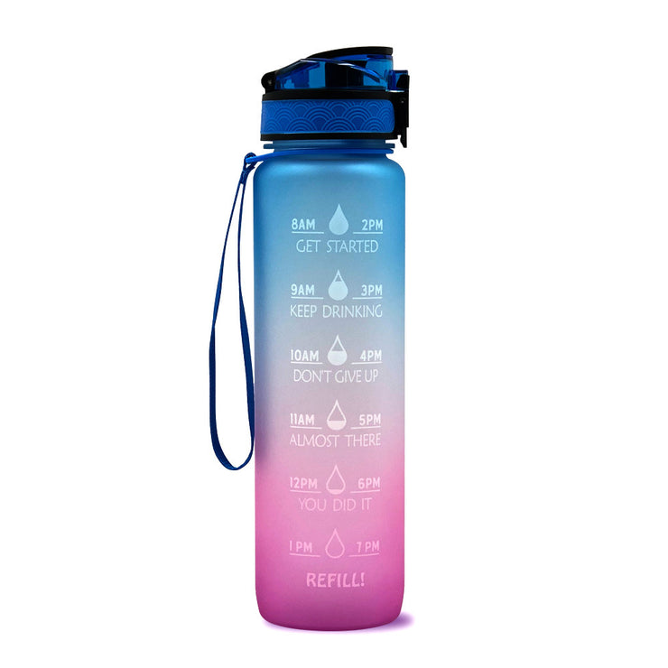 1L Tritan Water Bottle With Motivational Time Marker Leakproof - Reem’s Fitness Store