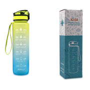 1L Tritan Water Bottle With Motivational Time Marker Leakproof - Reem’s Fitness Store