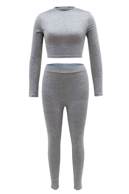 Two-piece long-sleeved short top - Reem’s Fitness Store