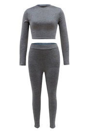 Two-piece long-sleeved short top - Reem’s Fitness Store