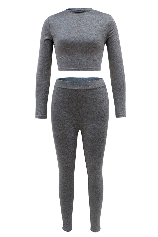 Two-piece long-sleeved short top - Reem’s Fitness Store